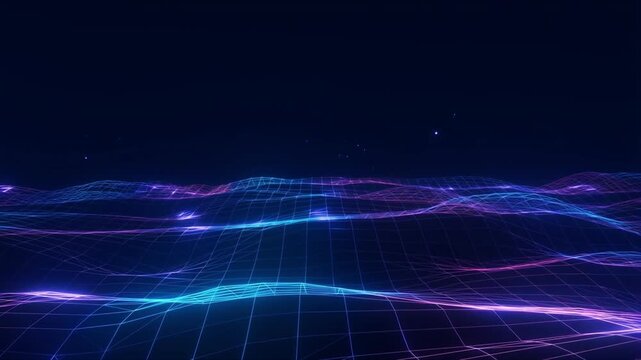 Digital Data Landscape: A mesmerizing digital landscape unfolds, showcasing a network of interconnected data streams, its contours and nodes illuminated by an array of vibrant colors. 