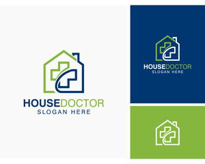 health care house doctor logo design vector icon template
