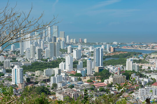 Panoramic view of the city of Cartagena from La Popa Hill.