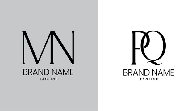 MN and PQ premium minimal logo design showcasing clean typography, luxury branding identity, modern balance, timeless aesthetics, and professional visual harmony appeal
