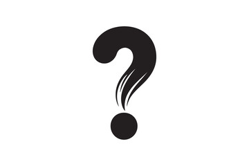 Fototapeta premium Black question mark with flowing lines on a white background