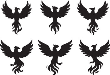 Obraz premium Bird Silhouette Icon Pattern Collection.