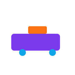 Vibrant purple suitcase with orange luggage on top