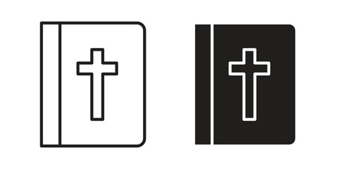 Obraz premium Bible icon vector on trendy design. Outline vector stock illustration.