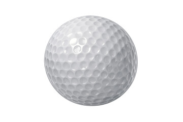 White golf ball with dimpled surface, generic sports equipment for recreation on a transparent background