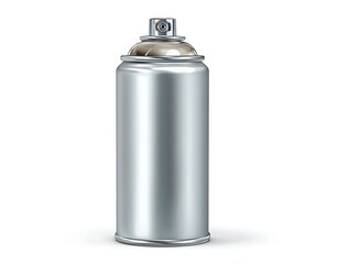 Silver Spray Paint Can on White Background spray can