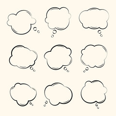 Speech or chat, Talk bubble Cloud speech bubbles collection