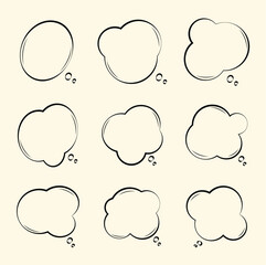 Speech or chat, Talk bubble Cloud speech bubbles collection