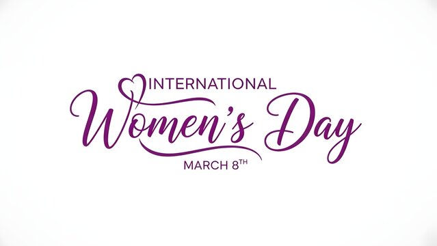 International Women's Day poster design with elegant purple typography and minimalist layout