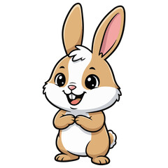 Obraz premium Cute Bunny Rabbit Vector Illustration Isolated. Jumping Bunny Rabbit Vector Dynamic Animal Illustration. Bunny Logo Cute Rabbit Mascot Design , Animal Symbol Adorable Bunny Cartoon Vector 