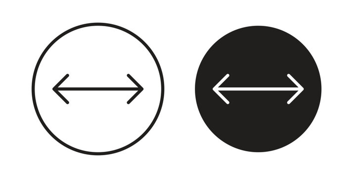 Diameter icon vector on trendy design. Outline vector stock illustration.