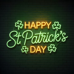 Obraz premium Celebrate st. patrick's day with vibrant shamrocks and festive greetings.