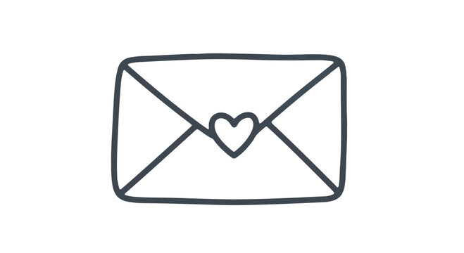 Envelope with a heart seal symbolizes love and romantic communication messages.