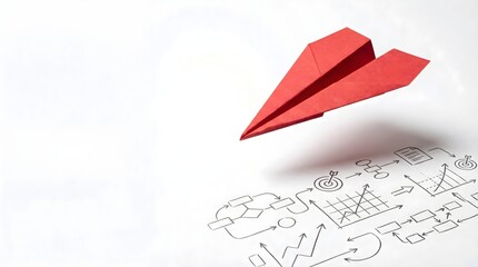 Apex Strategy Symbolizing Business Success Through Minimalist Design, Charcoal Line Drawing, Focus on Strategic Blueprint, Flowcharts, Target Icons