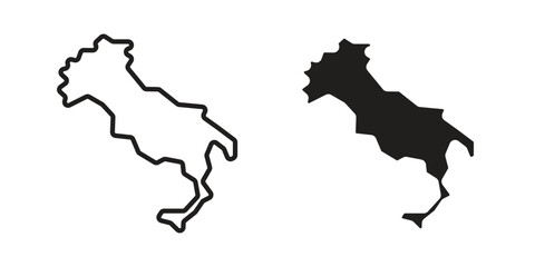 Fototapeta premium Italy map icon vector on trendy design. Outline vector stock illustration.