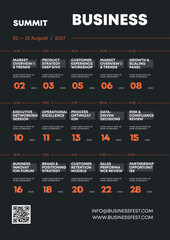 Event Release Calendar Poster with Event Schedule