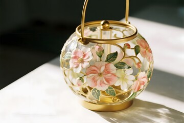 new Islamic New Year Decorative glass lantern with floral design