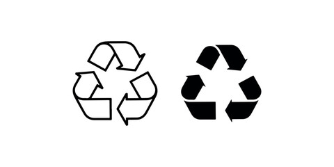 Obraz premium Recycle symbol vector illustration. outline recycling icon concept with arrows in triangular shape. environmental protection in flat style