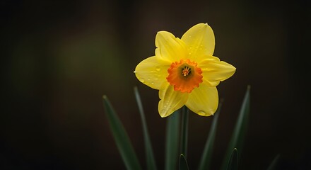 Vibrant Daffodil Bloom - A Close-Up of Springs Beauty.