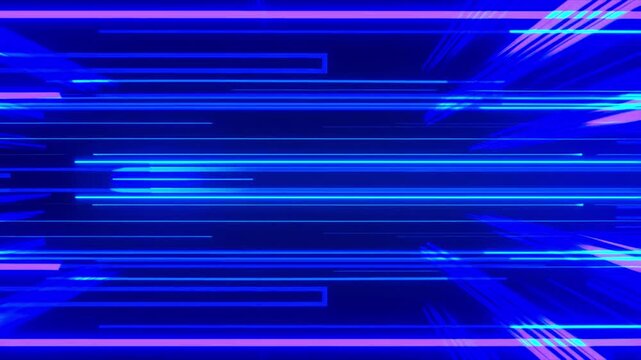 Digital Aurora: A vibrant display of geometric shapes and dynamic lines, painted in electric blues and purples, captures a sense of speed and technological advancement. 