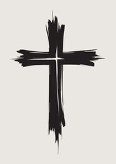 grunge hand painted religious cross design background 2407