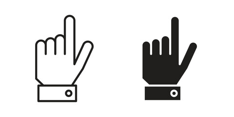 Obraz premium Pointing hand icon vector on trendy design. Outline vector stock illustration.