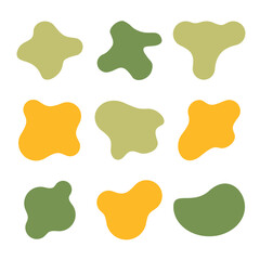 Abstract organic liquid shape form set or Round organic blob curve bubble. Doodle abstract liquid blob background.