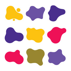 Abstract organic liquid shape form set or Round organic blob curve bubble. Doodle abstract liquid blob background.