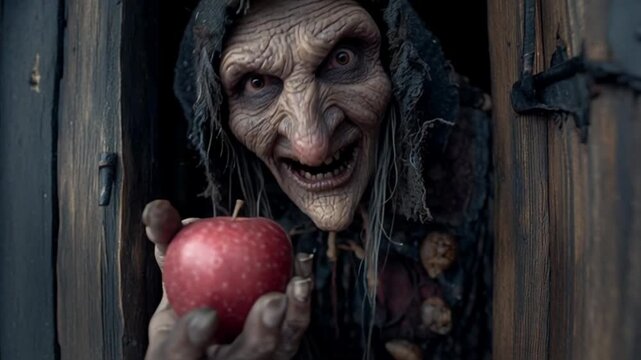 Die verfluchte Apfelgabe &ndash; Grausige Hexe im Zwielicht der Nacht