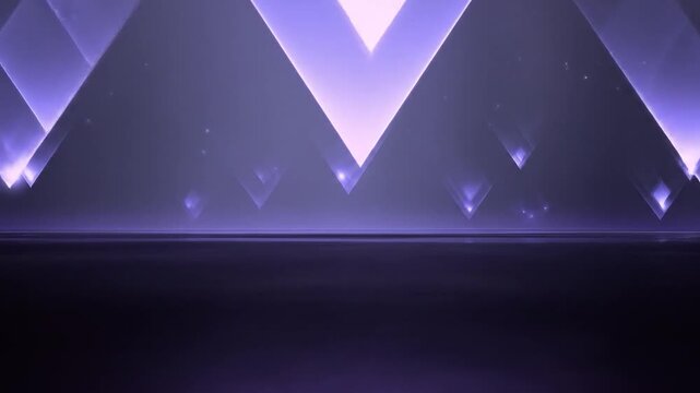 Abstract geometric diamond shapes illuminated on dark reflective surface