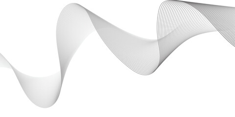 Minimal gradient wave line music futuristic gray and white web business background. geometric flowing web smoke sound music digital blend curve line texture backgound. © Murshid123