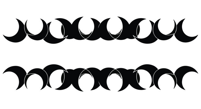 Crescent moons arranged in a decorative pattern create a celestial border design.