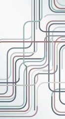 Intersecting curved lines form a complex abstract pattern against a light background.