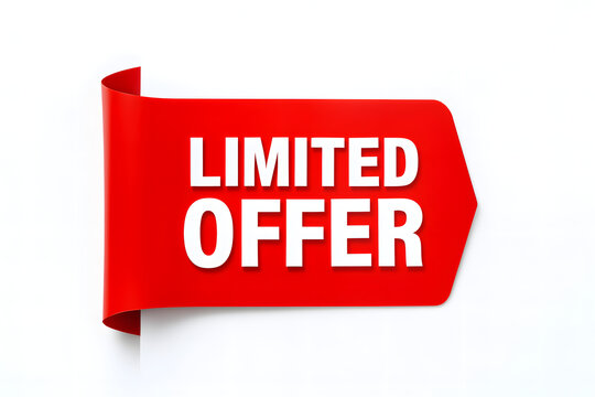 A red tag with the words limited offer in white text