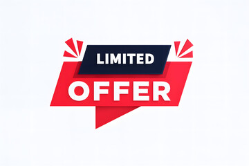 A pixelated red and blue banner with the words limited offer