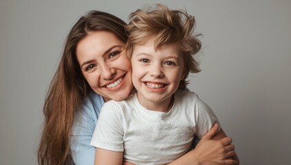 Joyful mother with her son