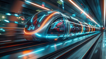 Fototapeta premium Future Transportation Technology Concept Copy Space