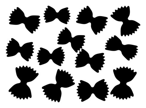 Farfalle Pasta Silhouette - Minimalist Vector