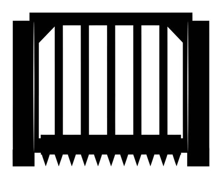 Portcullis Gate Silhouette - Minimalist Vector