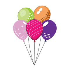 Cute Birthday Balloons Vector for Invitations and Posters