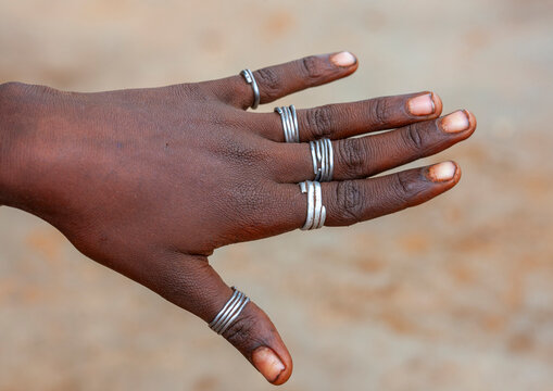 Hamer woman hand with rings, Omo valley, Turmi, Ethiopia