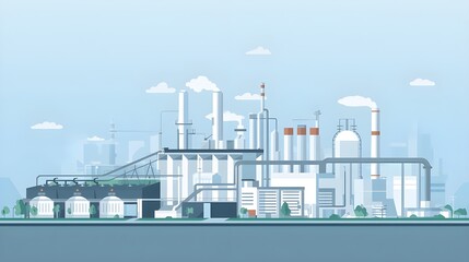 Obraz premium vector illustration of industrial factory
