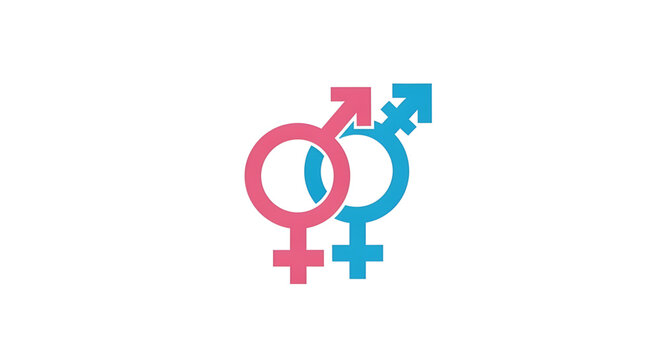 A colorful combination of gender symbols for equality and diversity on gender equality