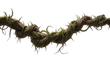 Twisted Thorny Vine with Green Leaves plant nature isolated on a transparent background