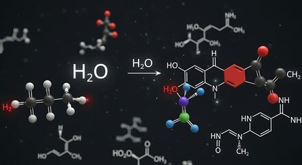 Molecular Structure and Chemical Reaction Diagram.