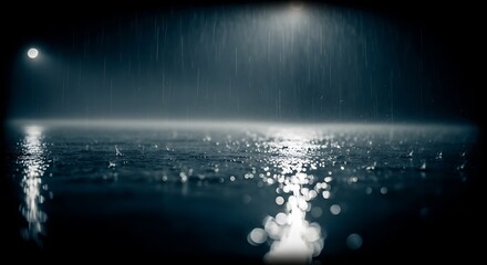 Moonlight Shining on Dark Water Surface.