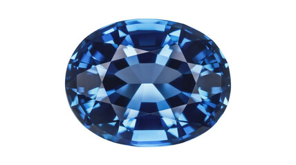 Blue gemstone with faceted surface shiny luxury isolated on a transparent background