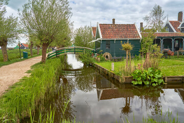 Obraz premium Scenic view in the peaceful countryside in the Netherlands