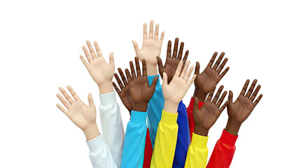 Obraz premium Diverse Hands Raised