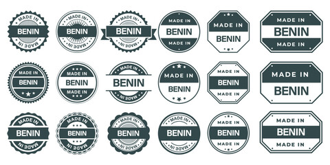 Obraz premium Made in BENIN Vintage Stamp Badges Collection, Made in BENIN Retro Badge & Stamp Logo Collection